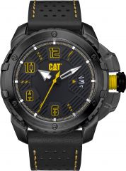 CAT Construct 3HD Watch Black/Yellow with Leather Strap