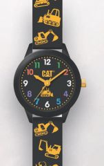 Cat Kids Black with black Silicone Watch