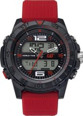 CAT Basecamp Digital Watch Black/Red with Silicone Strap