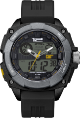 CAT Ana-Digit Watch Black/Yellow with Silicone Strap