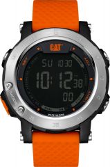CAT Tread Watch - Black/Orange w/Silicone Strap and Pedometer Step Count