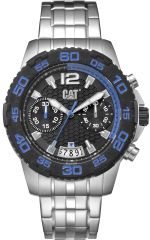 CAT Drive Chrono Watch Black/Blue with Stainless Steel Strap