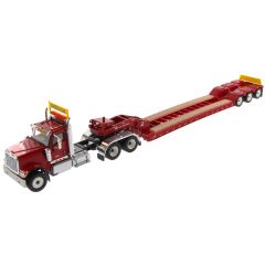 International 1:50 Diecast HX520 Red Tandem Tractor with XL120 Low-Profile Detachable G/Neck Trailer