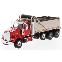 Western Star 1:50 4900 SF Dump Truck - Red matte silver plated dump body