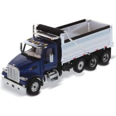 Peterbilt 579 1:50 Scale Dump Truck Legendary Blue Cab & Chromed dump body