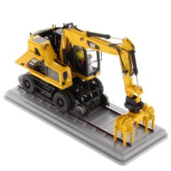 CAT 1:50 M323F Railroad Wheeled Excavator Safety Yellow - High Line Series