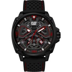 CAT AJ Watch - Black/Red with Silicone Strap