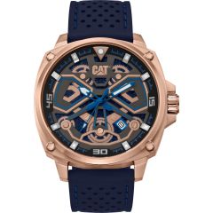 CAT AJ Watch - Rose Gold/Blue with Silicone Strap