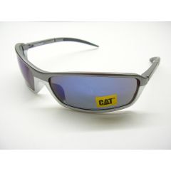 CAT Sunglasses Silver Frame/Blue Lens