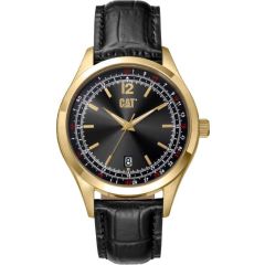 CAT 1904 3HD Watch Black/Gold with Leather Strap