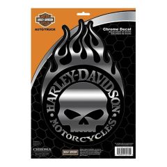 Harley-Davidson® Harley Skull 9" x 13" Embossed Flaming Willie G