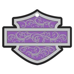 2-Pack Air Fresheners - HD Bar & Shield Purple Filigree Die cut fresh vanilla scent
