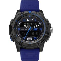 CAT Basecamp Digital Watch Black/Blue with Silicone Strap