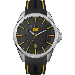 CAT Slate 3HD Watch Silver/Black/Yellow with Silicone Strap