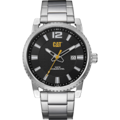 CAT NP Date Watch Stainless Black/Yellow with Stainless Steel Strap