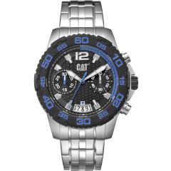 CAT Drive Chrono Watch Black/Blue with Stainless Steel Strap