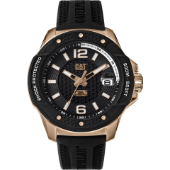 CAT Shockmaster Evo 3HD Watch Black Rose Gold with Silicone Strap